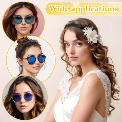 Black 1-Inch Satin Headband for Women & Girls - Comfortable & Versatile