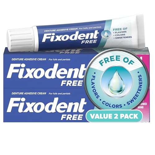 Fixodent Denture Adhesive Free, Strong Hold for Full & Partial Dentures - 1.4oz (Pack of 2)