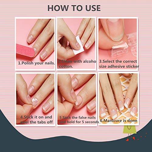 Ivtor Double-Sided Jelly Nail Adhesive Tabs - 30 Sheets (720 Tabs)