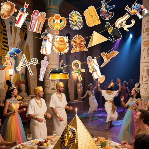 Ancient Egyptian Party Banners - Set of 3 Cutouts for Themed Events