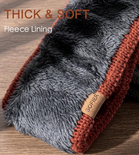 Sofier Women's Winter Headbands - 3 Pack Fleece Lined Ear Warmers in Red