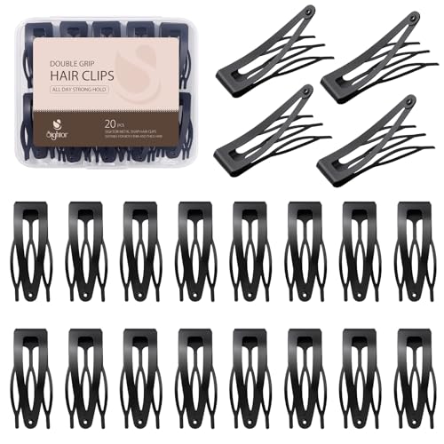 Sightor 20 Pcs Double Grip Metal Hair Clips - Non-Slip Barrettes