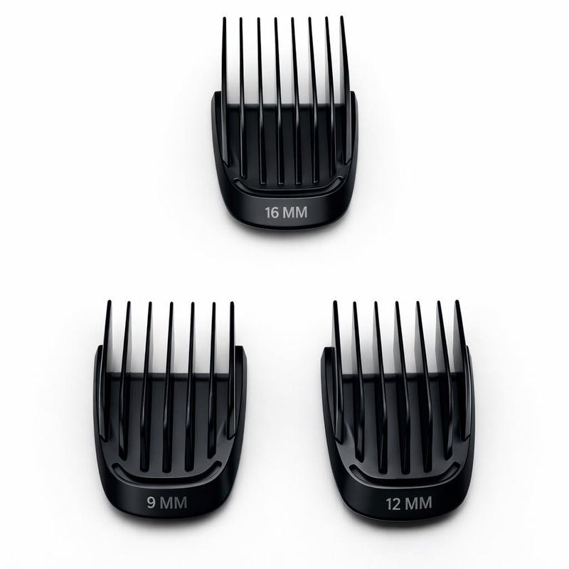 Replacement 3 Piece Set (9mm 12mm 16mm) Beard Stubble Blade Guards with Brush for Philips Norelco Multigroom Trimmer (View Photos and Description for Compatible Models and Blade Sizes)