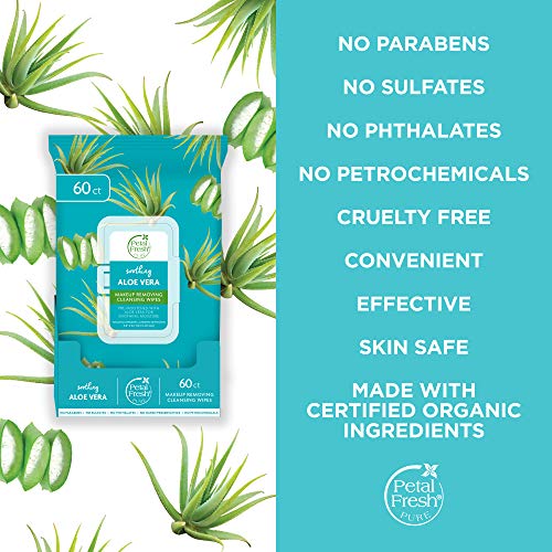 Soothing Aloe Vera Makeup Removing Cleansing Wipes - 60 Count