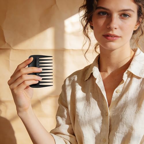 SIMPOR Wide Tooth Comb 2-Pack for Curls & Wigs - Travel Size