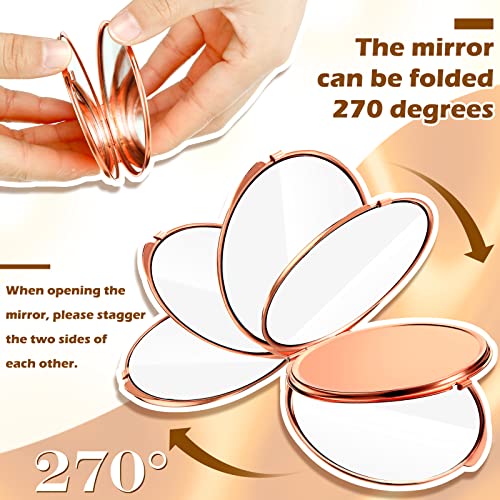 Yalikop Rose Gold 8 Pcs Compact Mirrors - Mini Pocket Vanity Mirrors