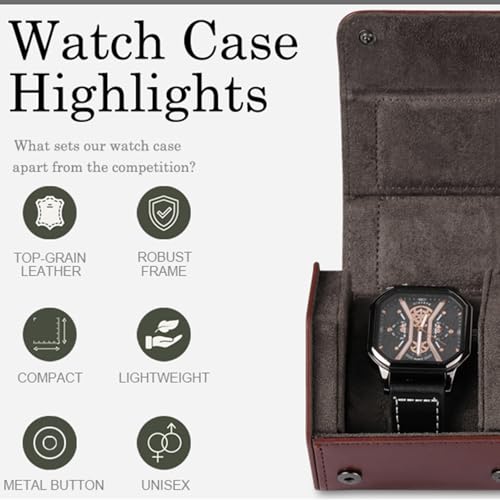 Luxury Watch Roll Travel Case - Eco-Friendly Leather Organizer for Men & Women