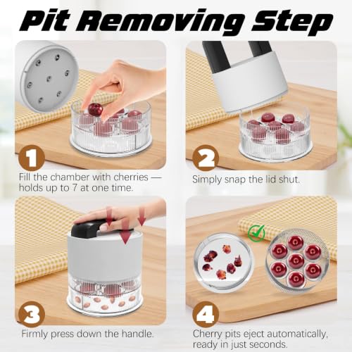 Fanlory Cherry Pitter Tool - 7-Hole Multi-Function Corer for Easy Pitting