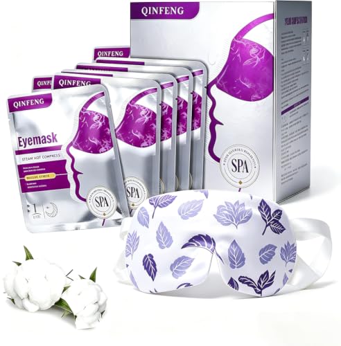 QINFENG Unscented Steam Eye Masks 18 Pack Self-Heating Warm Compress for Dry Eyes & Sleep
