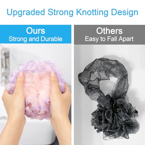 AmazerBath Exfoliating Loofah Sponge Set of 4 - Soft & Durable