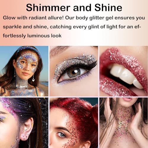 BestLand Holographic Body Glitter Gel - Color Changing Cosmetic Glitter