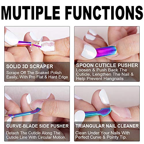 GA&EN 2PCS Stainless Steel Cuticle Pusher and Scraper Tool Set