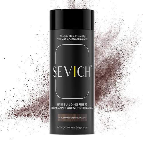 SEVICH Hair Fibers for Thinning Hair - 40g Dark Brown, Instant Volumizing Solution