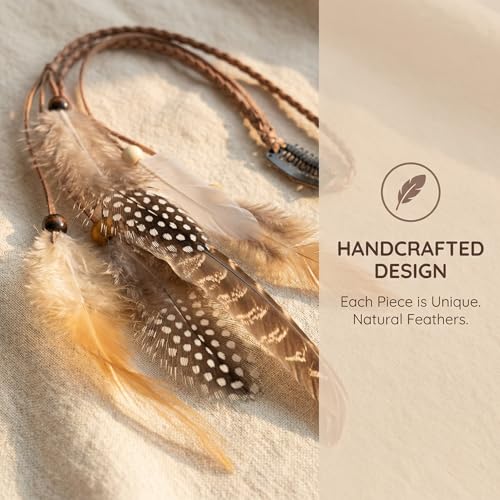 Handmade Boho Feather Hair Extensions Clip-In - 13 Inch