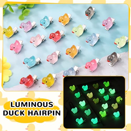 100 Glow in Dark Duck Hair Clips for Women - Fun Accessories