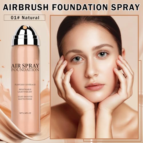 Airbrush Foundation Spray for Flawless Skin - Lightweight & Buildable Coverage