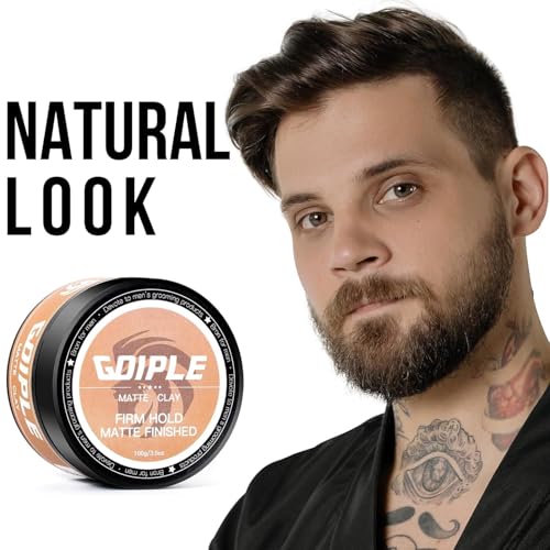 Goiple Matte Hair Styling Clay for Men - Water-Based Pomade, Strong Hold, 100g
