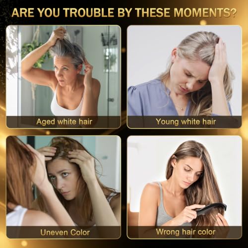 CPIEIOH Black Hair Dye Shampoo 3-in-1 Hair Color for Gray Coverage, Natural Botanical Formula, 15-Minute Salon-Quality Results