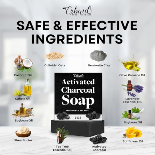 Natural Activated Charcoal Soap Bar for Acne & Blackheads