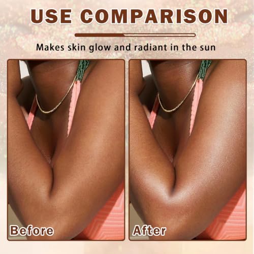 Body Glow Oil with SPF 45 - Shimmer Sunscreen for Radiant Skin, Diamond Platinum