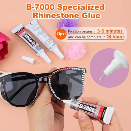 40 Colors Jelly Resin Rhinestones Bedazzling Kit with B7000 Glue