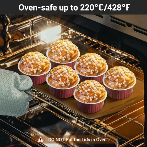 EUSOAR 30pcs 5oz Disposable Aluminum Ramekins with Lids