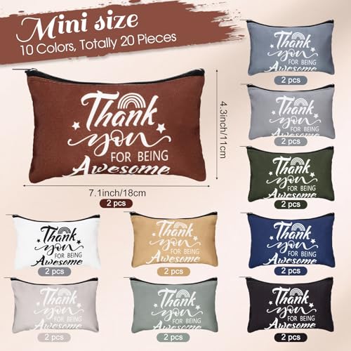 Reginary 20 Pcs Inspirational Makeup Bags Morandi Color - Gift Set for Women