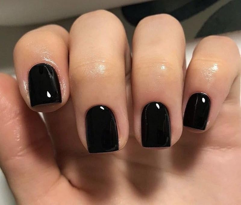 Lifextol Black Short Square Press On Nails with Glue & Tabs - 240pcs