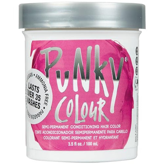 Punky Colour Flamingo Pink Semi Permanent Hair Color ? Vibrant Pink Hair Dye, Vegan & Cruelty-Free Conditioning Formula, Lasts Up to 35 Washes, 3.5 fl oz