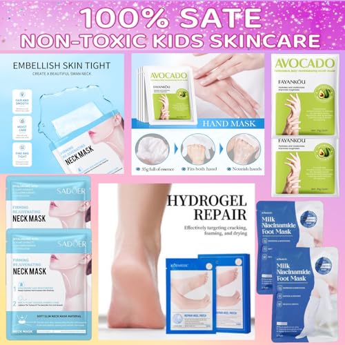 16-Piece Girls Spa Party Supplies Kit - Facial, Hand & Foot Mask Gift Set
