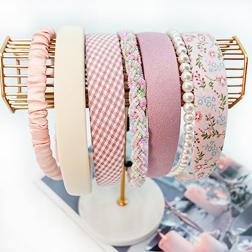 Pink 7-Pack Headbands for Women - Versatile Hair Accessories