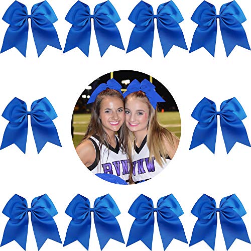 Kenz Laurenz 7" Jumbo Blue Cheer Bow Pack for Girls & Teens - Large Hair Accessories