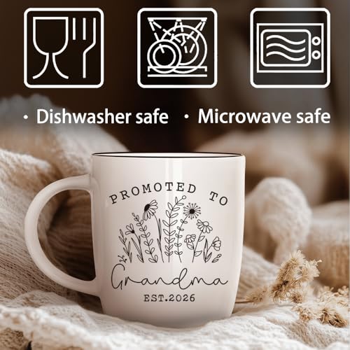 Promoted to Grandma 2026 Coffee Mug - Unique Gift for Expecting Grandmothers