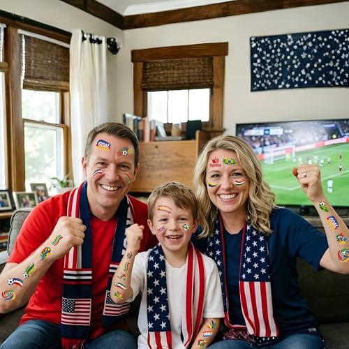 75PCS Soccer Temporary Tattoos Fans Party Favors & Team Spirit Accessories