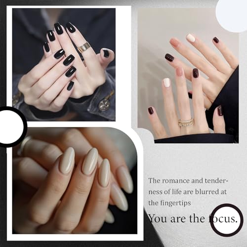 CAMILA 6-Piece Black and White Gel Nail Polish Set, 15ml Soak Off UV/LED