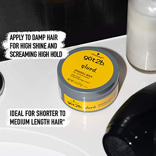 Got2B Glued Spiking Hair Wax, Fierce High-Hold Styling Wax - 2 oz (2 Pack)