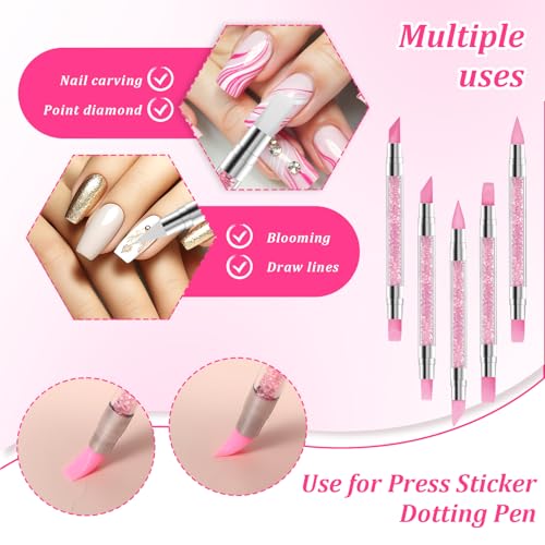 5-Piece Dual-Tipped Silicone Nail Art Sculpting Pens