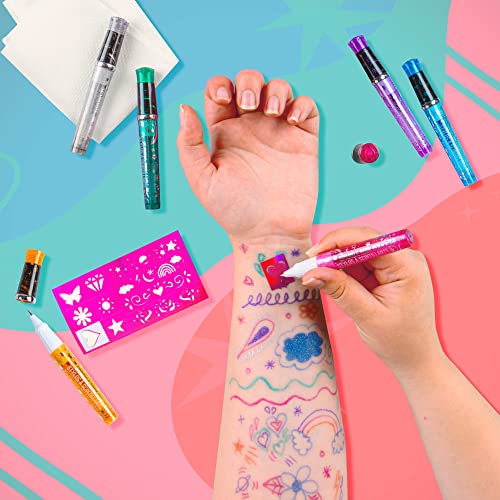 Fashion Angels Sparkle Tats Body Art Set – 6 Washable Tattoo Markers