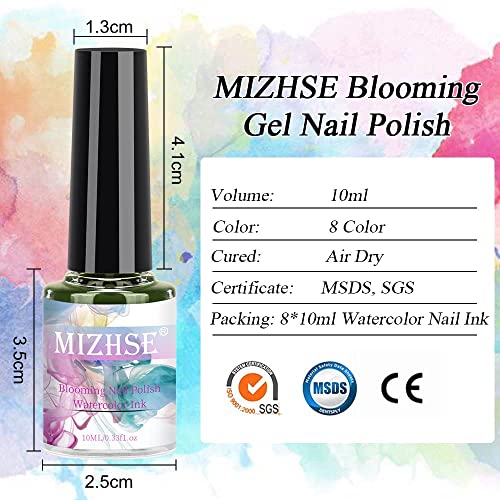 MIZHSE Blooming Gel Nail Polish 10ml - Blossom Gel Marble Nail Art for Manicure