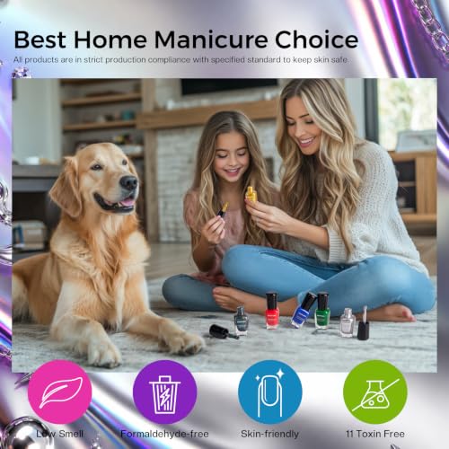 Morovan Metallic Nail Polish Set - 6 Color Chrome Mirror Quick Dry Kit