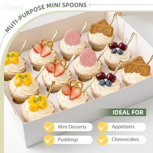 120PCS Gold Mini Disposable Spoons - 4 Inch Tasting Utensils