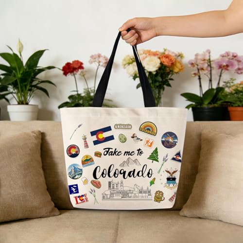 Colorado Tote Bag - Reusable Shopping Handbag with Pocket