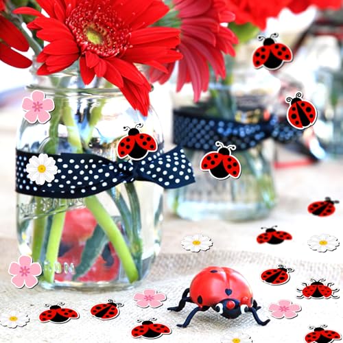 200pcs Ladybug Confetti Decorations for Parties & Showers