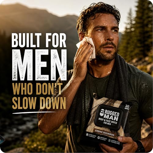 BLKSMITH Men's Body & Face Wipes - 120 Refreshing Wipes
