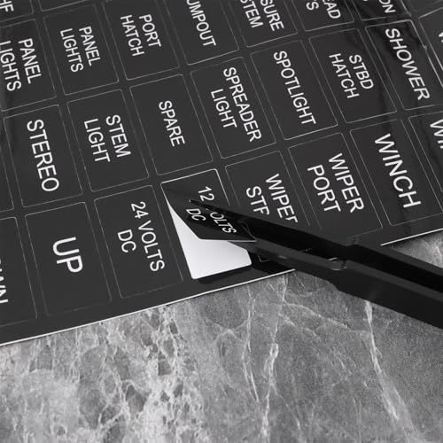 96-Piece Marine Switch Label Stickers for Dash Panels