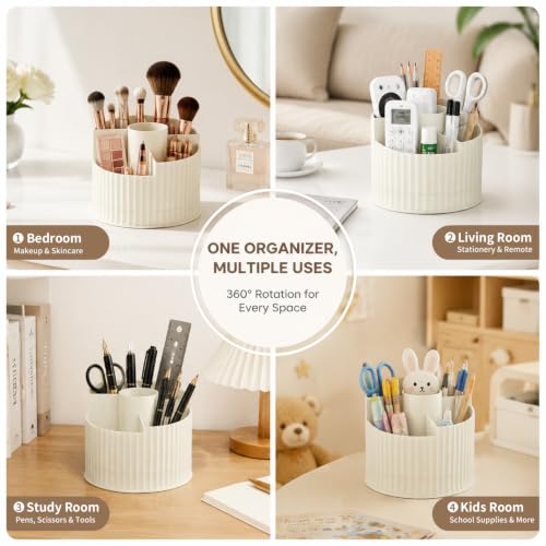 KDYNIX Extra Small 360° Rotating Makeup Brush & Cosmetic Organizer - Grey