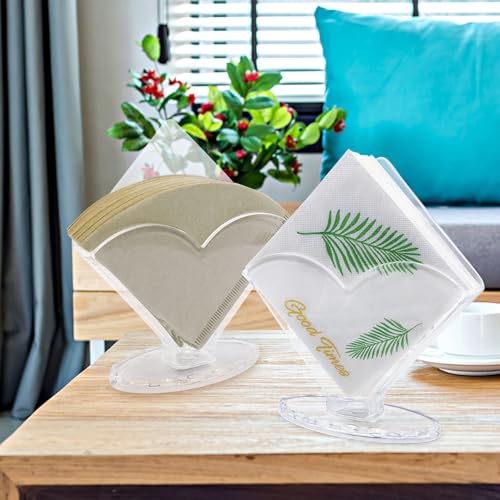 Clear Acrylic Napkin Holder Set of 2 - Modern Heart Design