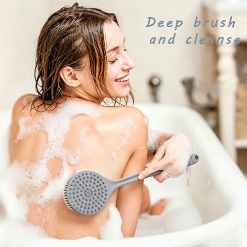 CHIYOSING 17-Inch Silicone Back Scrubber for Shower, Exfoliating Body Brush