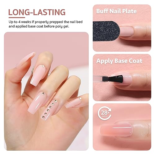 GAOY 6-Color Poly Gel Nail Extension Kit - Long-Lasting & Easy to Use