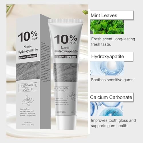 Hydroxyapatite Toothpaste 2 Pack - Fluoride-Free Whitening & Enamel Repair